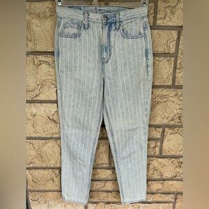 American Eagle Mom Jeans Striped Blue Size 0 Short